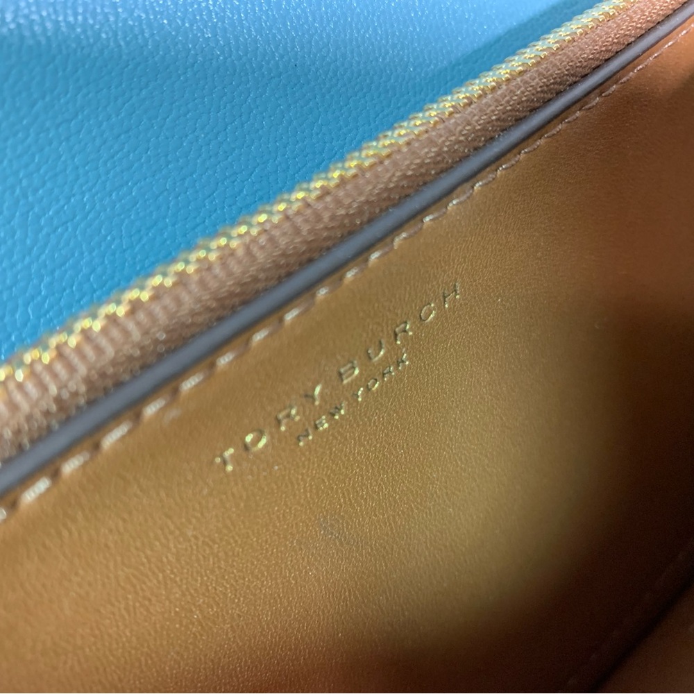 Tory Burch Eleanor Brisk Blue Textured Eleanor Small Convertible Shoulder Bag - Picture 9 of 16